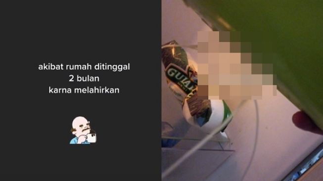 Rumah Ditinggal 2 Bulan Gegara Melahirkan, Pas Pulang Wanita Ini Syok Lihat Penampakan Kulkas dan Sepatu (TikTok)