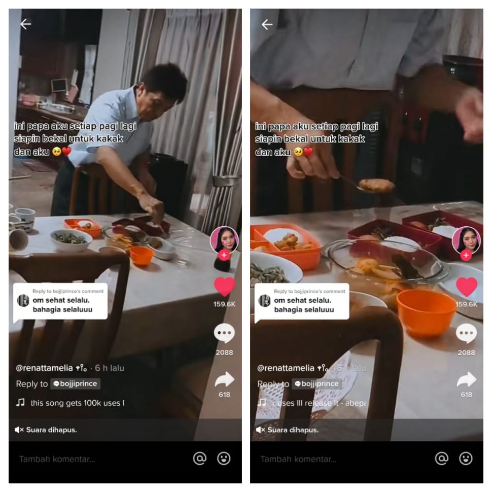 Ayah siapkan bekal untuk anak (TikTok @renattamelia)