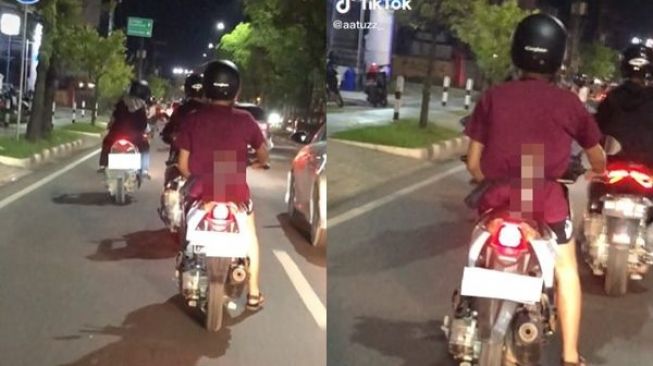 Viral Cowok Tempel Benda Ini di Jok Motor Bikin Geger. (TikTok)