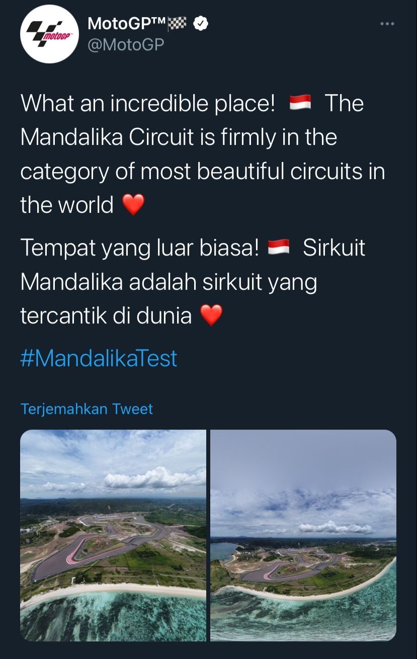 Cuitan akun resmi MotoGP (Twitter)