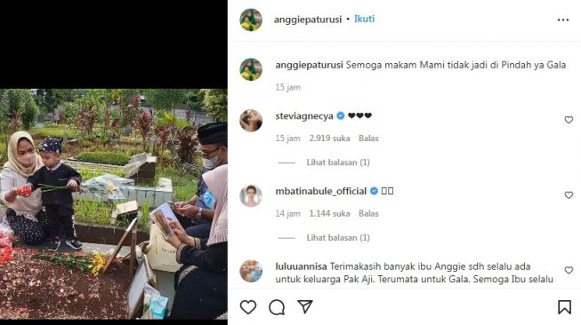 Unggahan soal Gala Sky Andriansyah [Instagram/@anggiepaturusi]