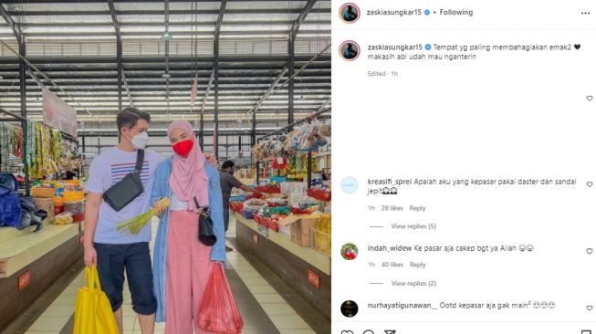 OOTD Zaskia Sungkar saat ke pasar (instagram.com)