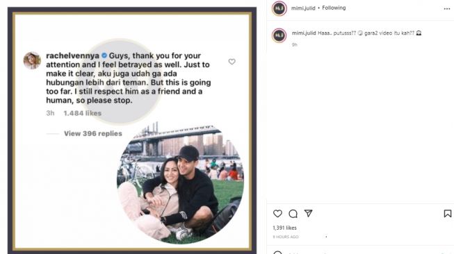 Rachel Vennya tegaskan putus dari Salim Nauderer (instagram.com)