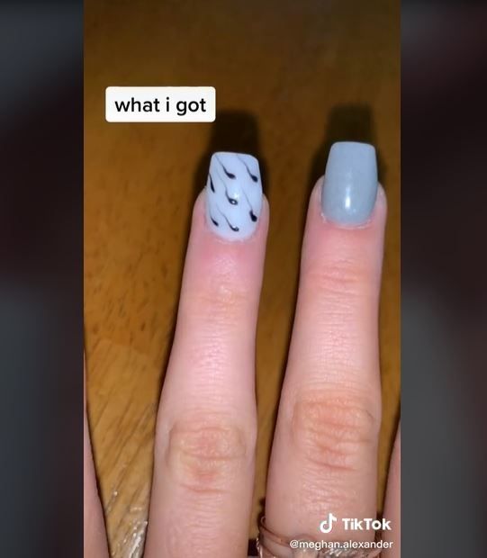 Ingin Terlihat Mewah, Hasil Nail Art Wanita Ini Malah Mirip Sperma (tiktok.com/meghan.alexander)