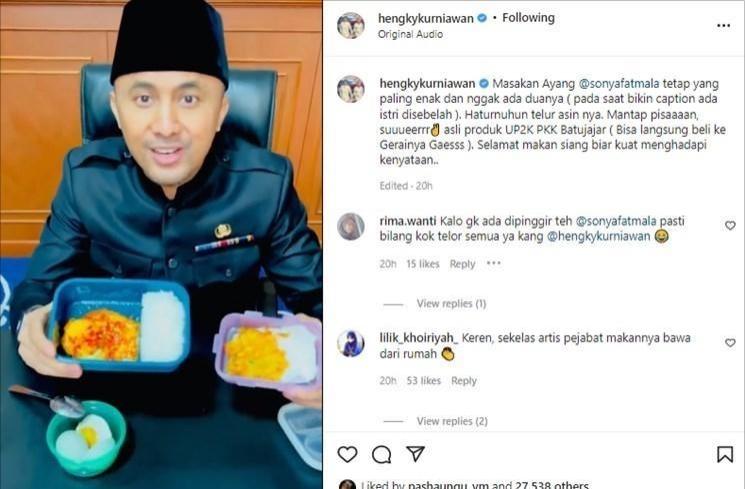 Artis Bawa Bekal Sendiri saat Kerja (instagram/@hengkykurniawan)