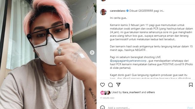 Caren Delano jadi korban false positive Covid-19 [Instagram/@carendelano]