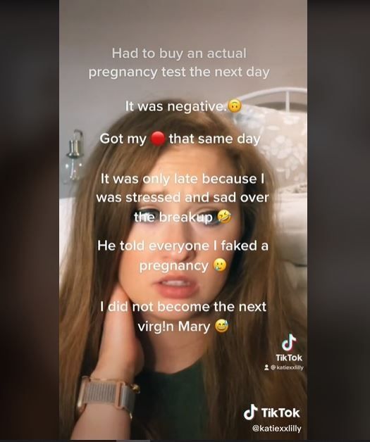 Wanita Ini Dapat Tes Kehamilan Positif Padahal Masih Perawan, Berujung Plot Twist (tiktok.com/katiexxlilly)