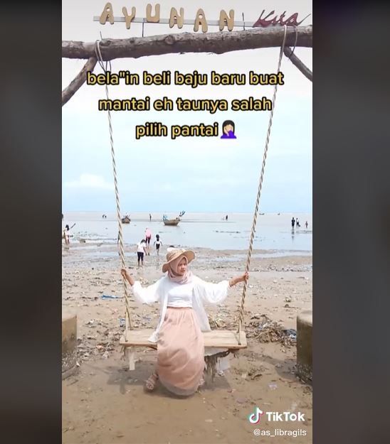 Curhat Wanita Sudah Beli Outfit Cantik, Auto Kecewa Begitu Sampai Pantai (tiktok.com/as_libragils)