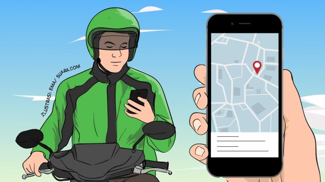 Ilustrasi ojek online. (Kabarindong.com/Ema Rohimah)