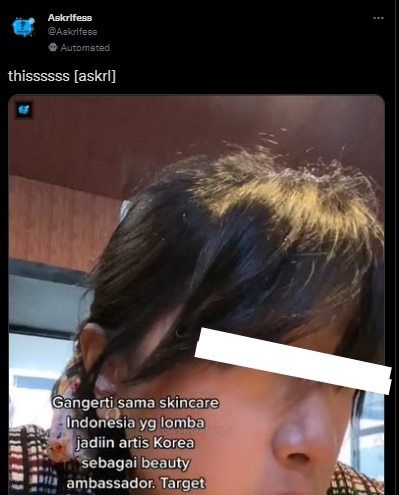 Viral Cewek Kritik Menohok Produk Skincare RI yang Jadikan Artis Korea Duta Kecantikan. (Twitter/@Askrlfess)