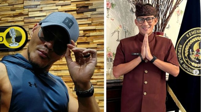 Kolase foto Deddy Corbuzier dan Sandiaga Uno [Instagram/@mastercorbuzier dan /@sandiuno]