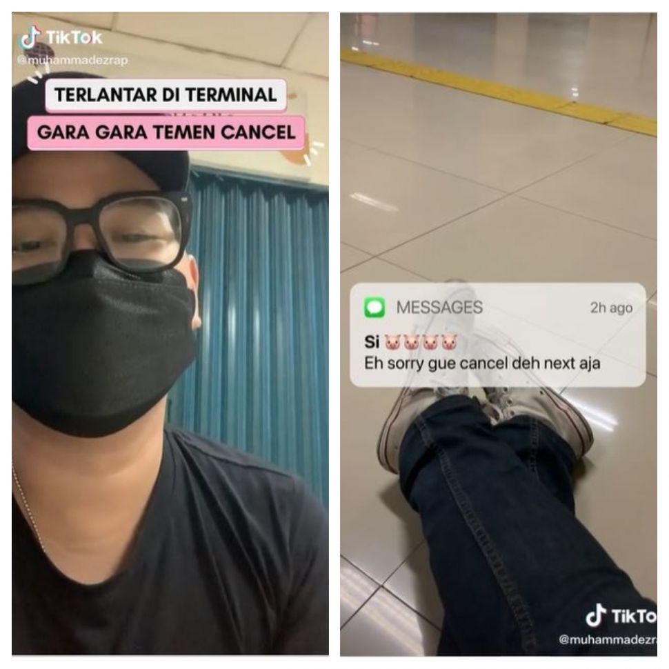 Teman batalkan liburan secara mendadak (TikTok @muhammadezrap)