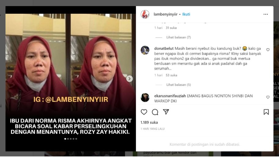 Ibu Norma Risma (instagram/lambenyinyiir)