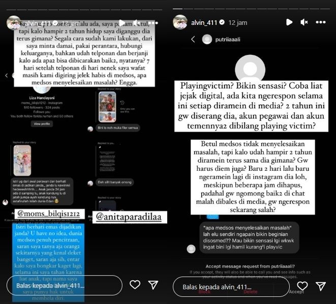 Curhat Alvin Faiz soal Larissa Chou yang ia anggap kerap mencari gara-gara di media sosial. [Instagram]