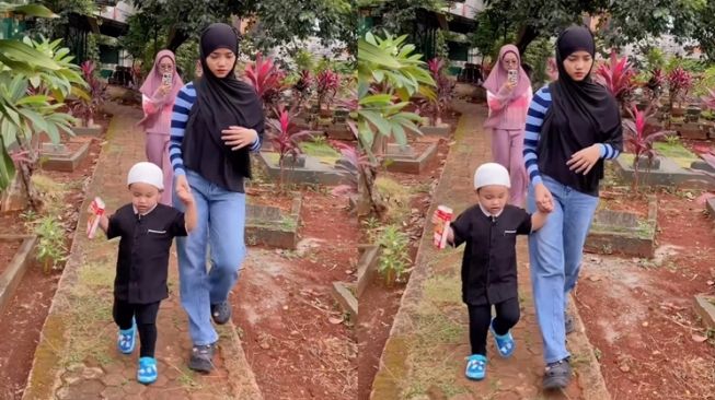 Momen Gala Sky Ziarah ke Makam Vanessa Angel dan Bibi (Instagram/@galaasky)